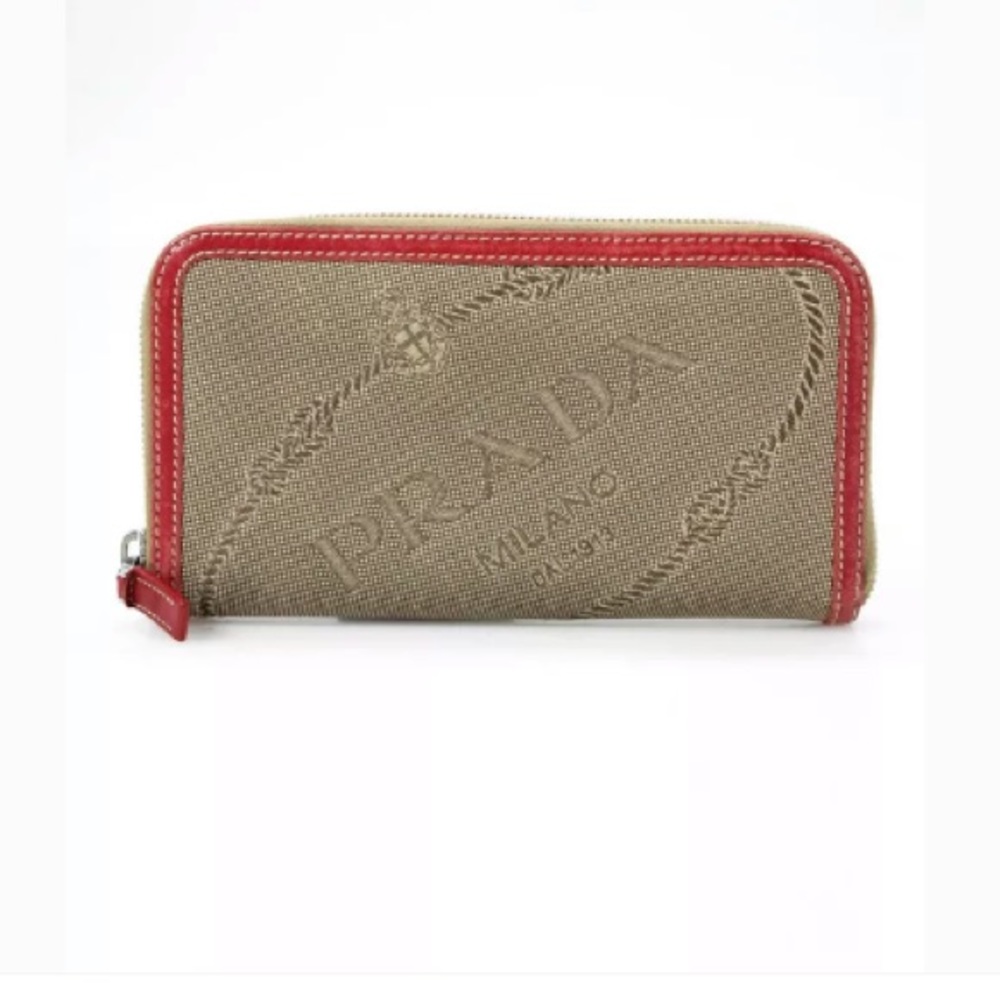 $ 1 HOUR SALE $ PRADA Zip Around Logo Wallet!